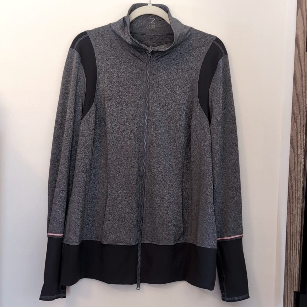 Plus Size Athletic Zip Up By Zelle